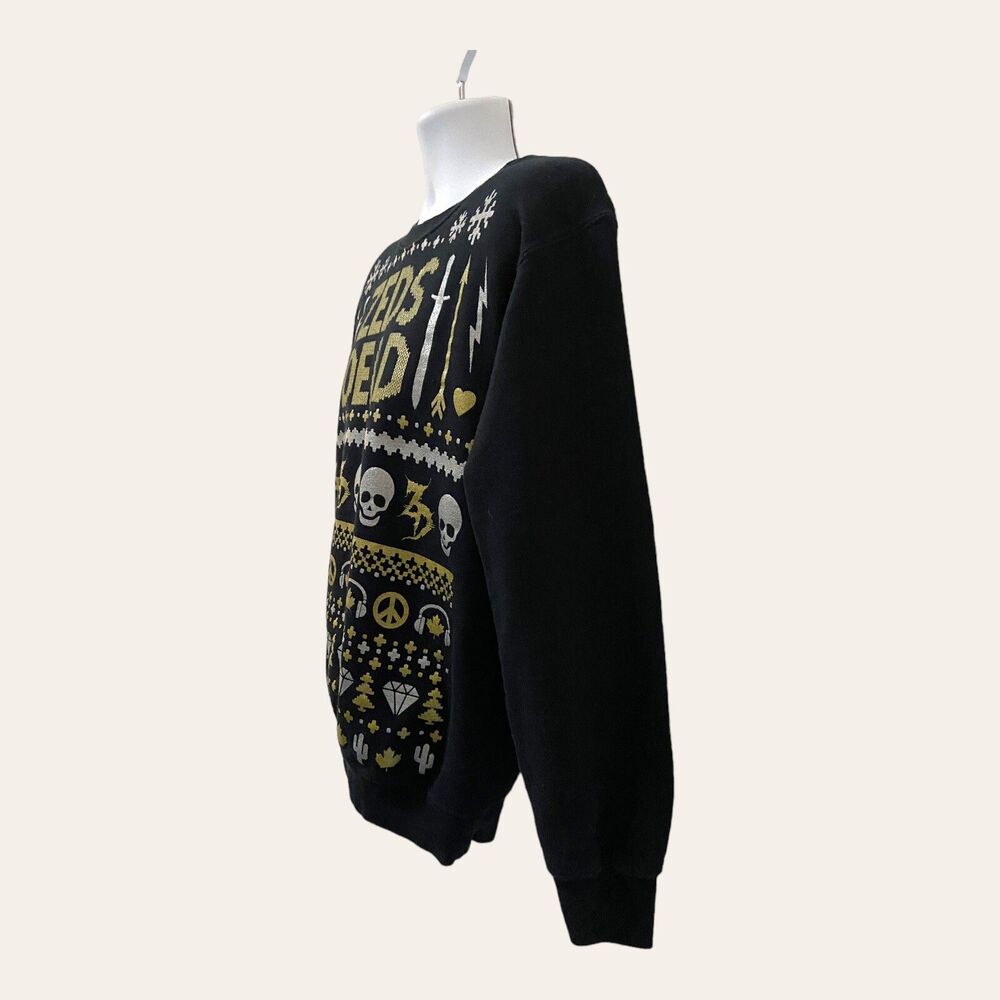 Zeds Dead Graphic Sweatshirt Woman Small Black Holiday Electronic Music Crewneck - Picture 2 of 9